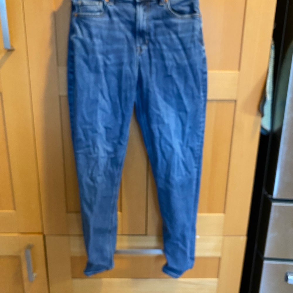American Eagle Outfitters Stretch Mom Jean Blue High Rise Jeans